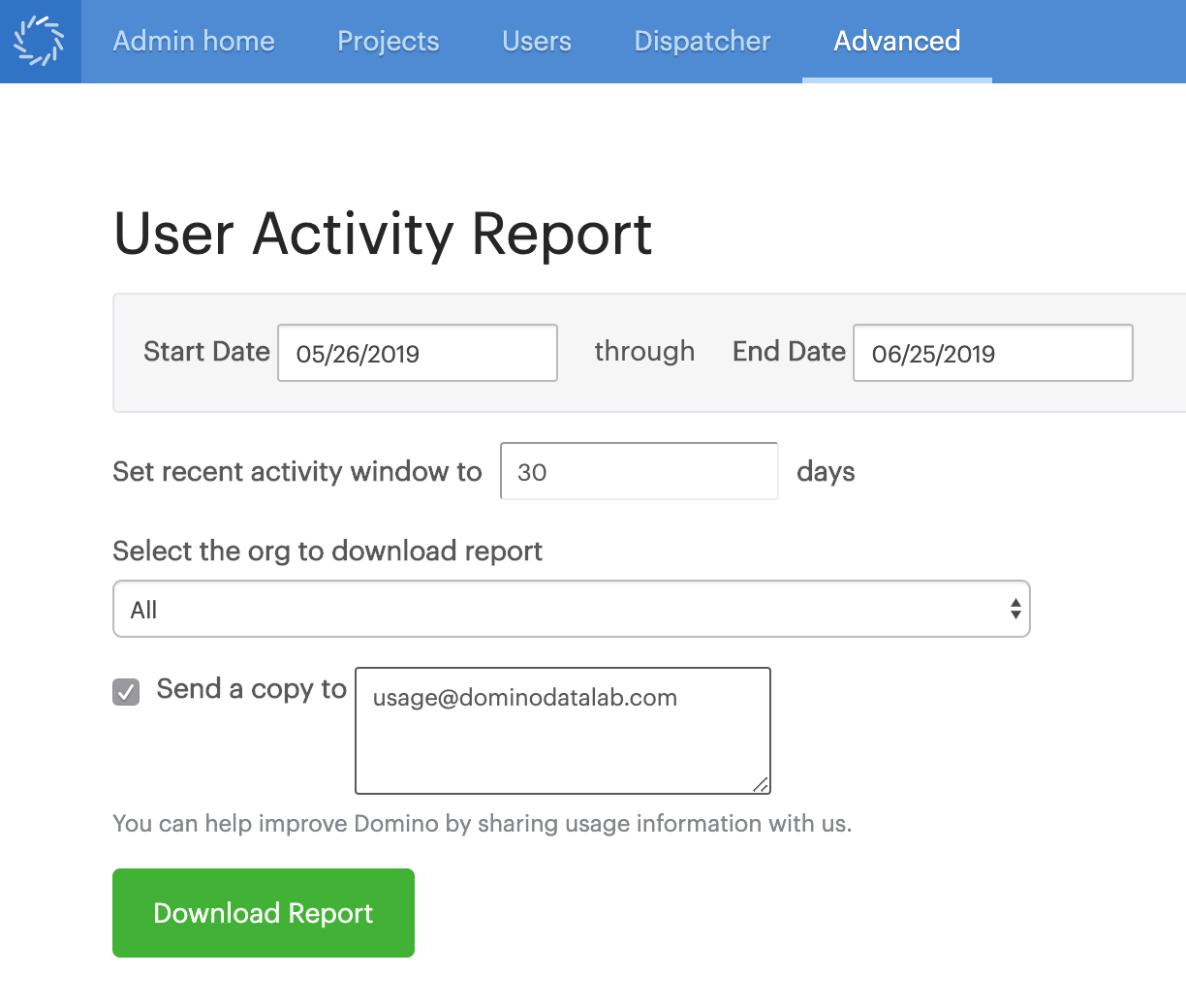 generate user activity report