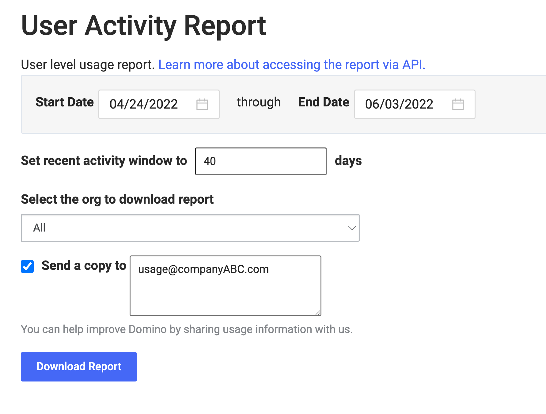 user activity report